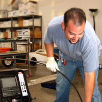 Fresno plumbing contractor performs demos a video inspection camera